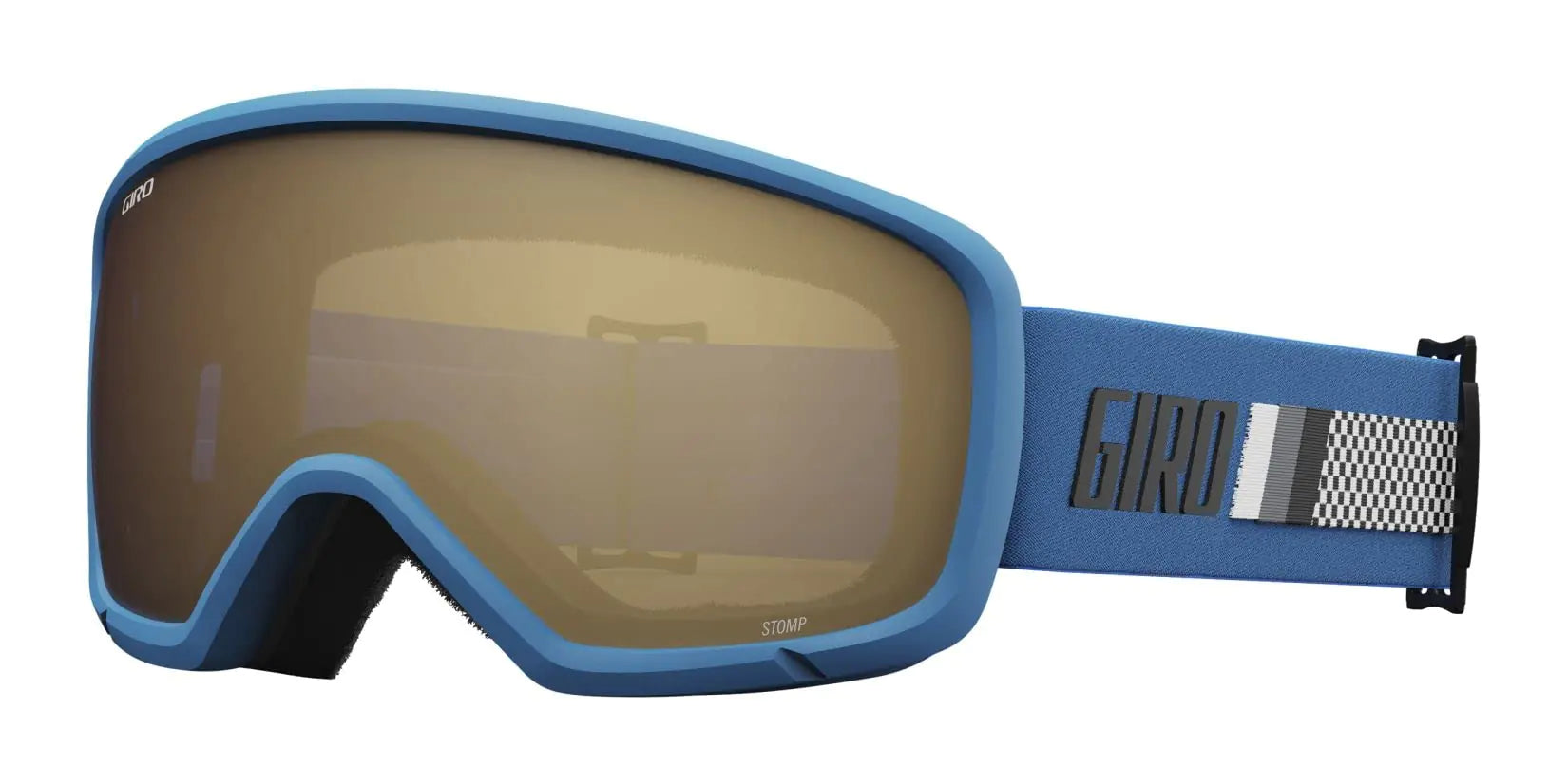 Giro Stomp Kids Ski Goggles - Snowboard Goggles for Youth Boys & Girls - Blue Rokki Ralli Strap with Amber Rose Lens