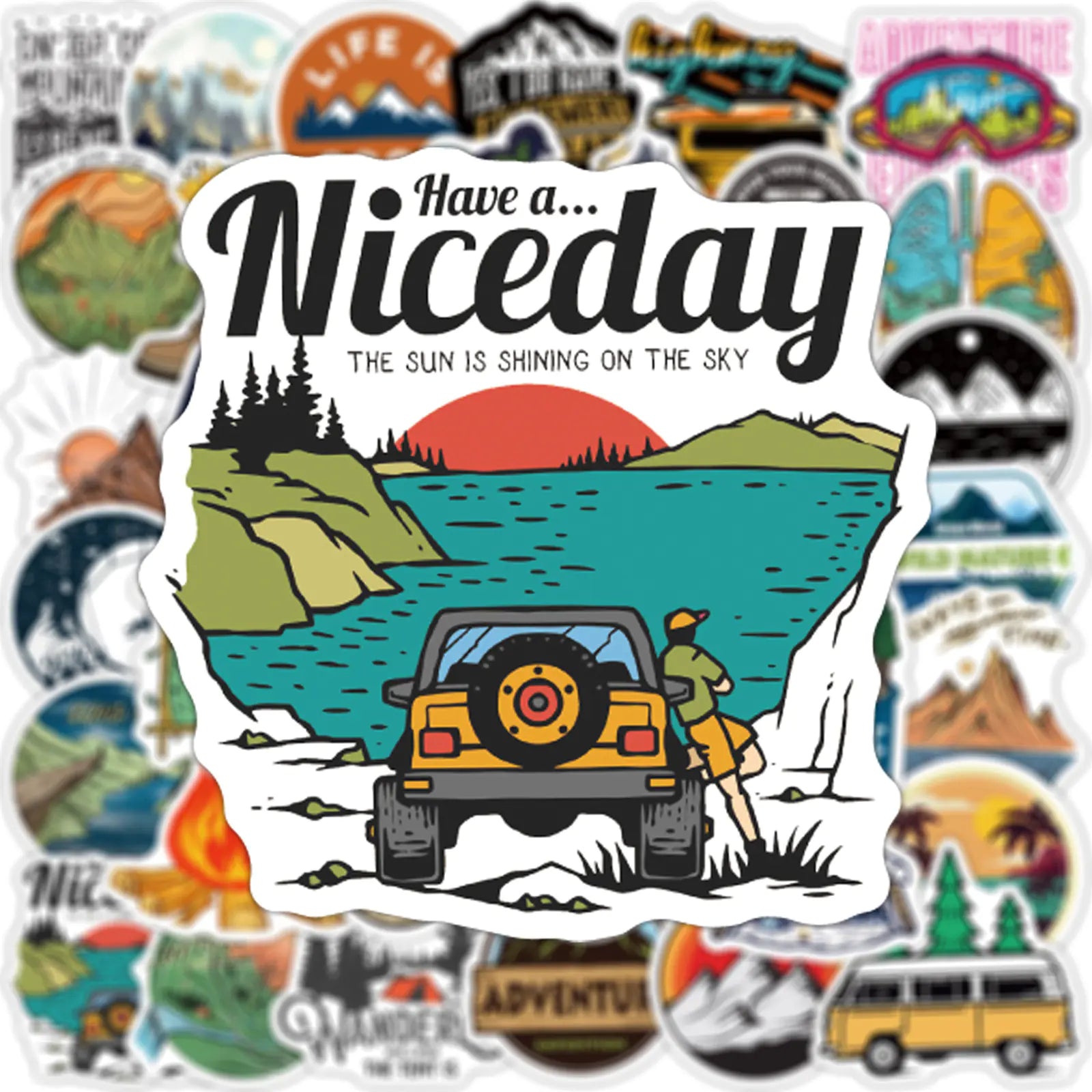 100 Camping Stickers for Outdoor Adventures and Gear