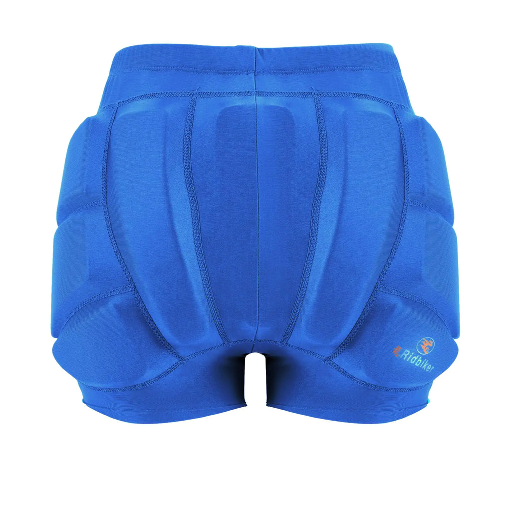 Kids Hip Butt Protection Pads Shorts Youth Child 3D Tailbone Protective Padded Short Pants for Skiing Skating Snowboard (Blue Small)